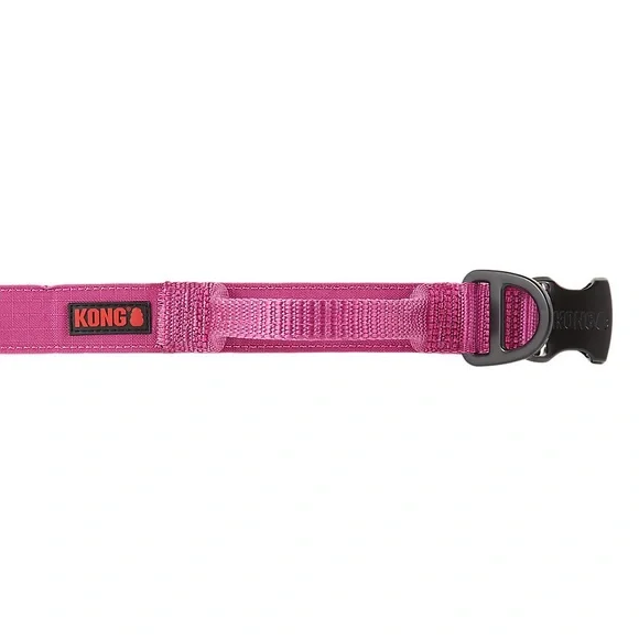 🐶 KONG® M Pink Handle Dog Collar Chew Resistant Ultra Durable Pet Pets Leash - Picture 1 of 9